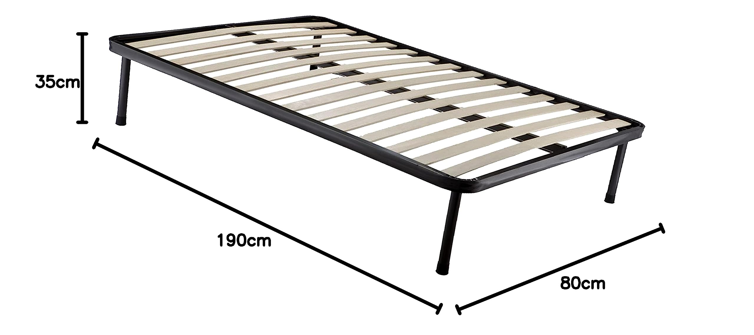 Rete Letto Singolo Ortopedica SomnusSana | 80x190cm, 13 Doghe Legno Betulla - Made Italy, H35cm