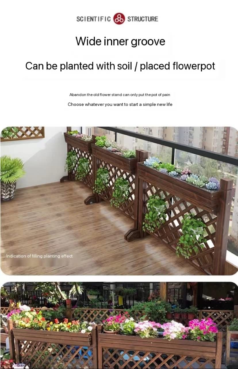 Restauracja partycja stojak na kwiat izolacja kawa ogrodzenie na zewnątrz pudełko kwiatowe lite drewniane dekoracje zbiornika kwiatowego (150 * 34 * 97cm)