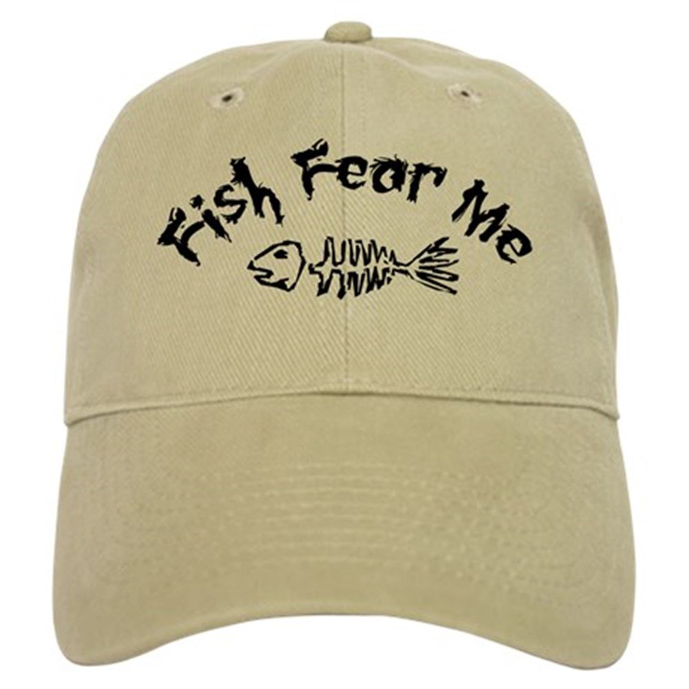 CafePress Fish Fear Me Cap Unique Adjustable Baseball Hat Khaki