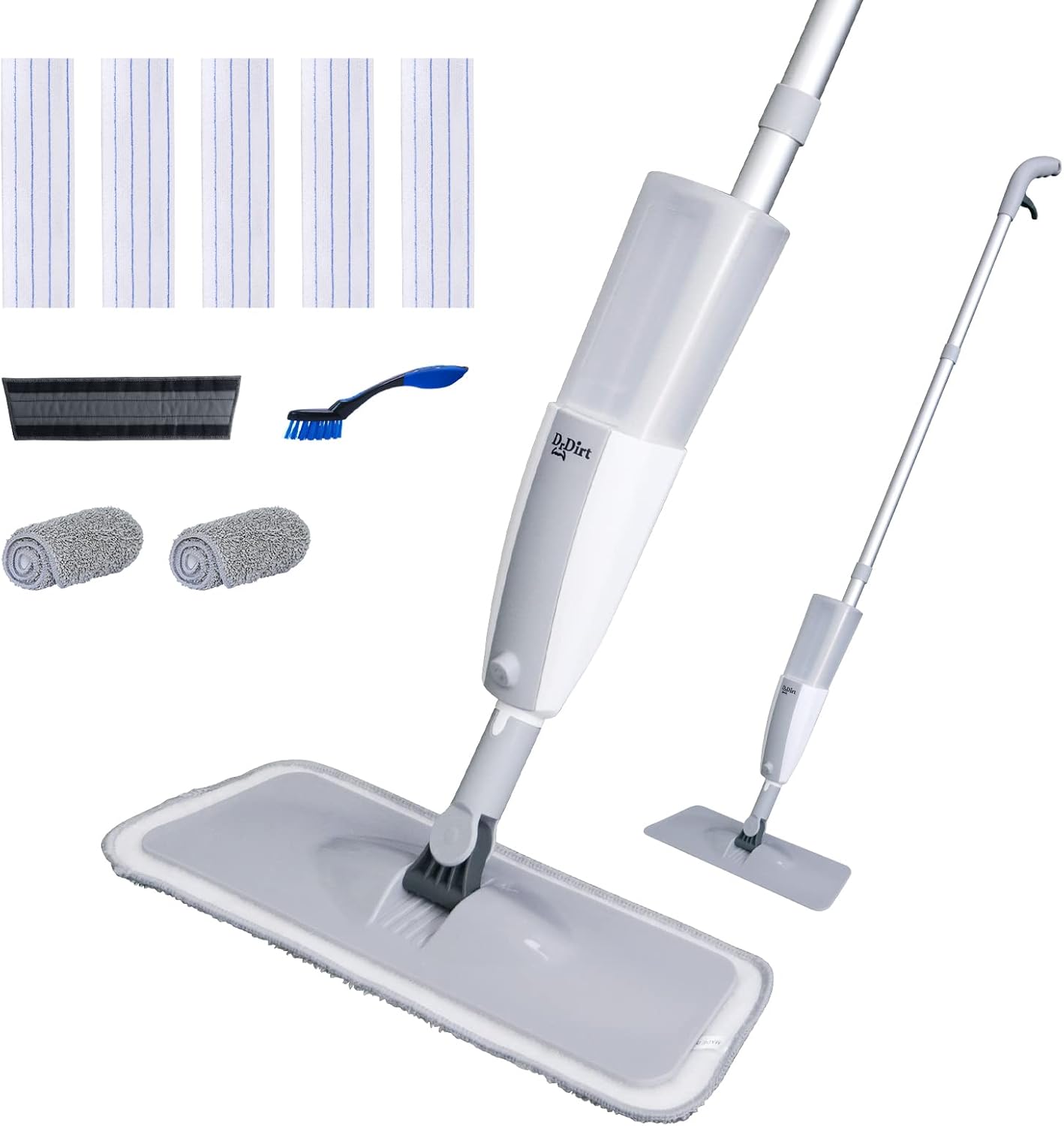 DrDirt Spray Mops for Floor Cleaning, Wet & Dry Mops Mop with Washable