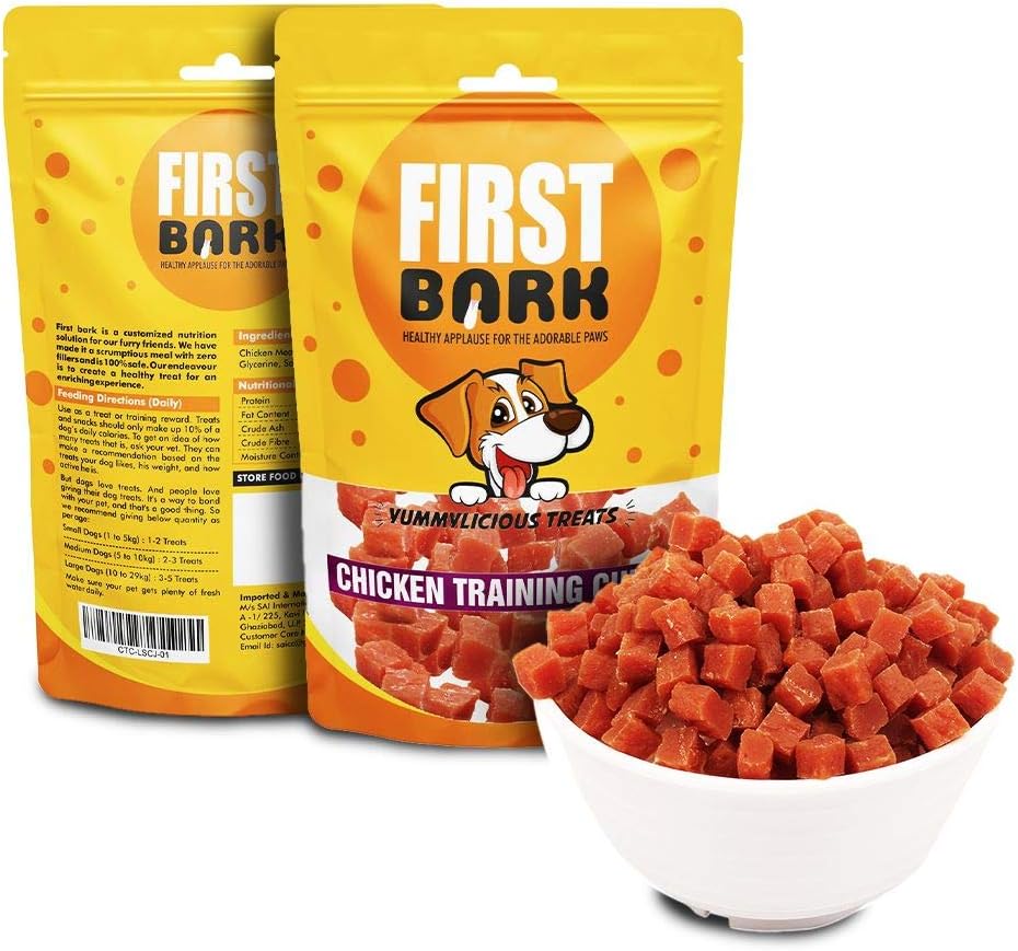 Dog Treats for Adult Dog & Puppy – Training Treats Bite-Sized Chicken Jerky for Dogs, Small Dogs & Shih Tzu | Puppy Treats & Dog Snacks –Chicken Training Cubes (70g) x6