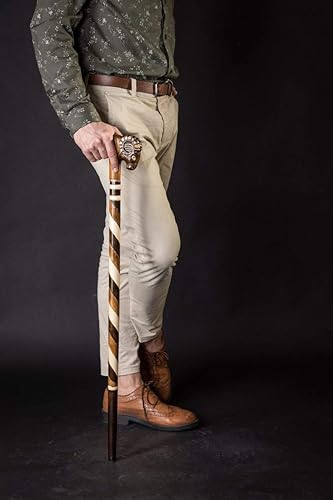 Miniatura 2 de Fashionable Aries Walking Cane for Men - Wooden Ram Walking Stick - Handmade Carved Hiking Baston