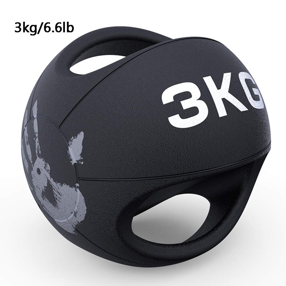 Pelota Medicinal Balón De Medicina De Doble Asa, Core Strength Training Bola De Goma, De Forma Estable Equilibrio La Bola De Gravedad, 3kg, 4kg, 5kg, 6kg, 7kg, 8kg, 9kg, 10kg, 12kg