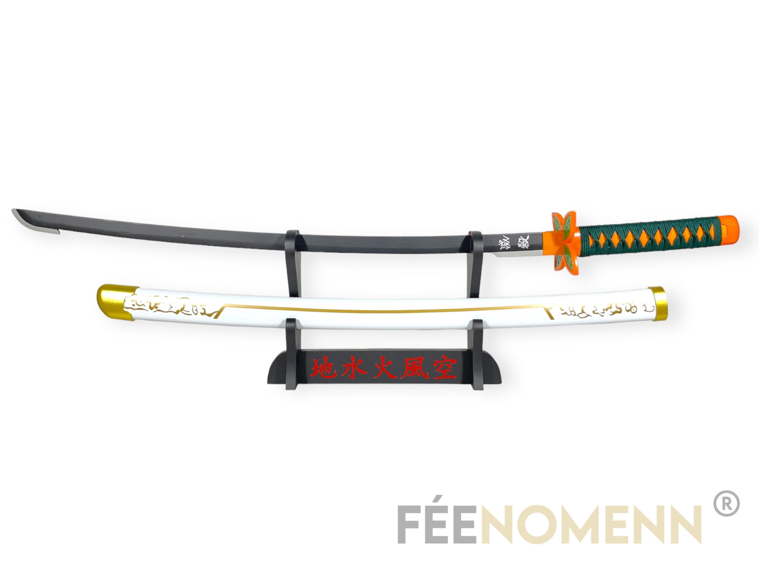FÉENOMENN Katana Shinobu Kocho - Epée Lame Bois - Support Japonais Inclus