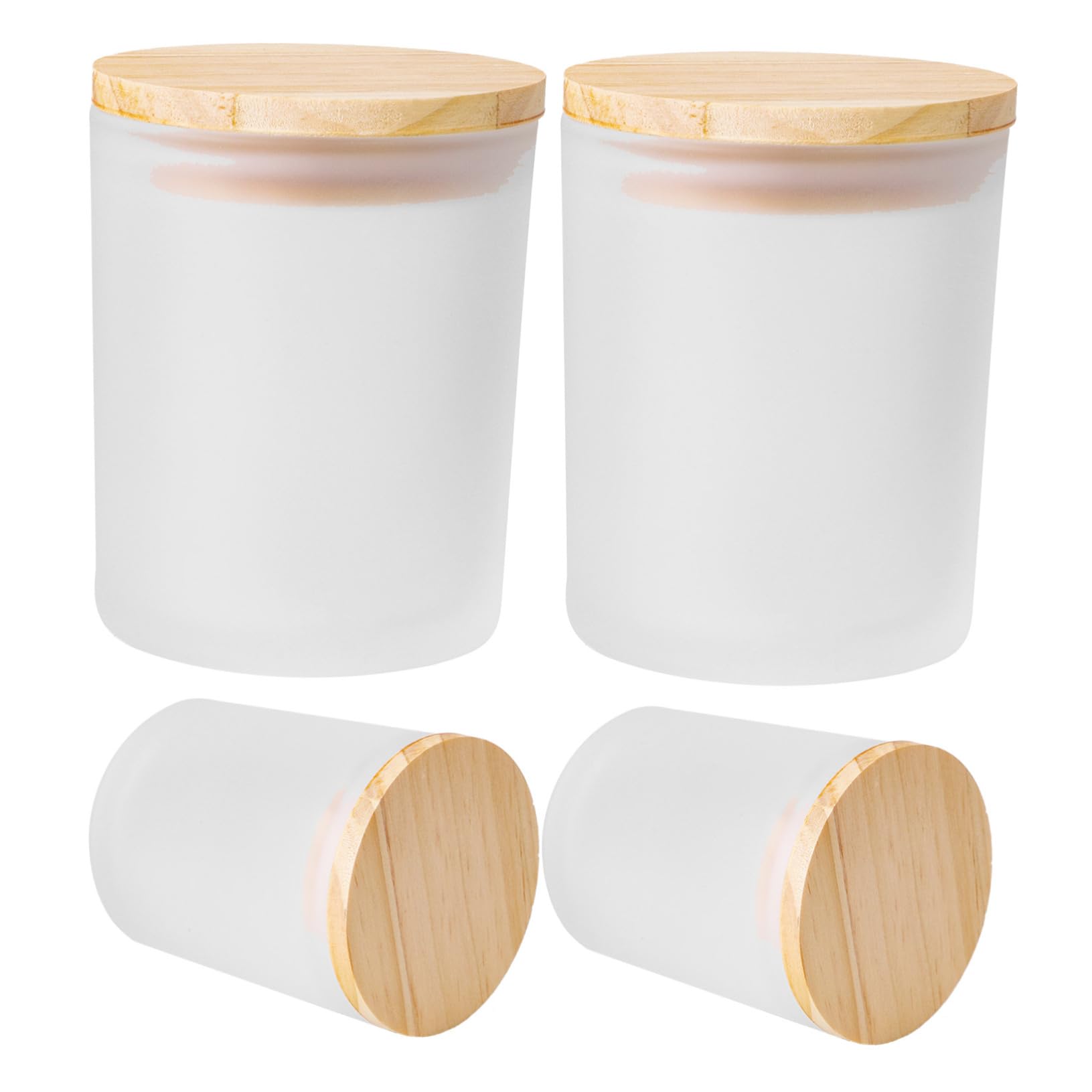 Barattoli Candele Fai da Te in Vetro Satinato 4 Pezzi 400ml