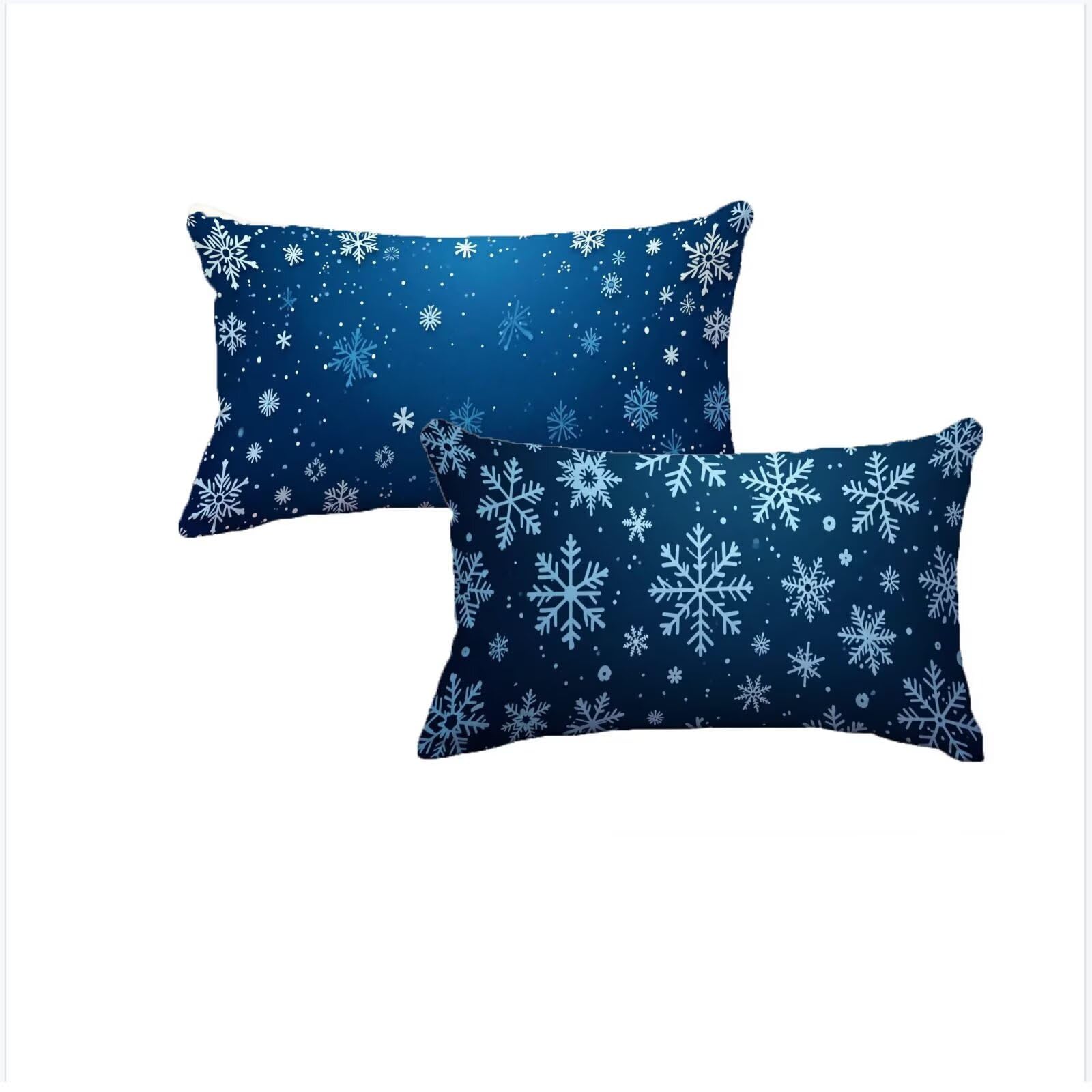 Taies d'oreillers de Noël en velours bleu pour la décoration du salon