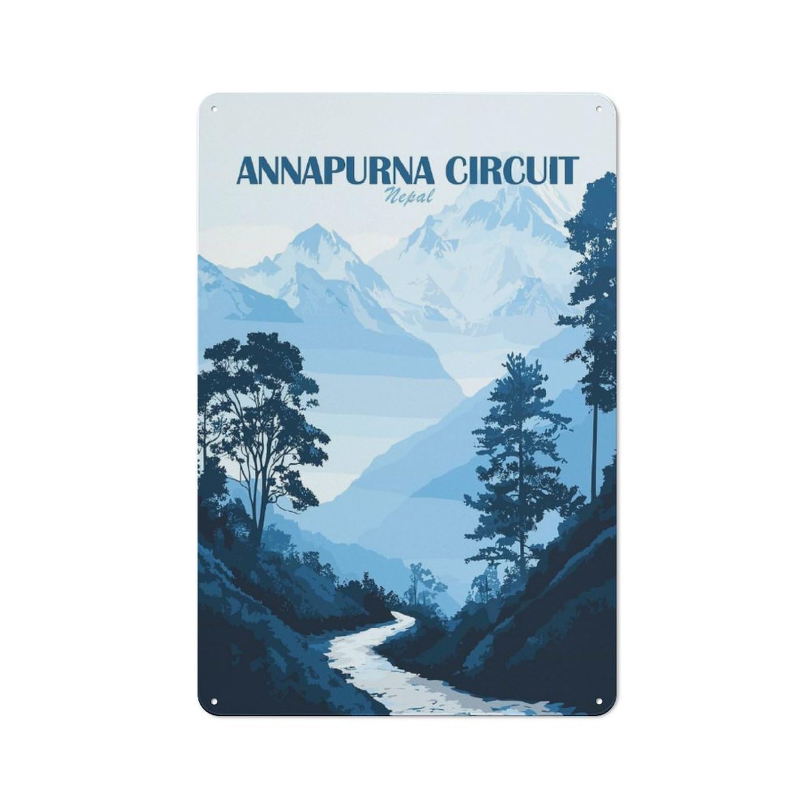 Junmoney Style-19 Classic Annapurna Circuit Nepal Landscape Art Metal Sign 30X20cm, Classic Pub Decor For Diner, Restaurant, Shed Or Kitchen