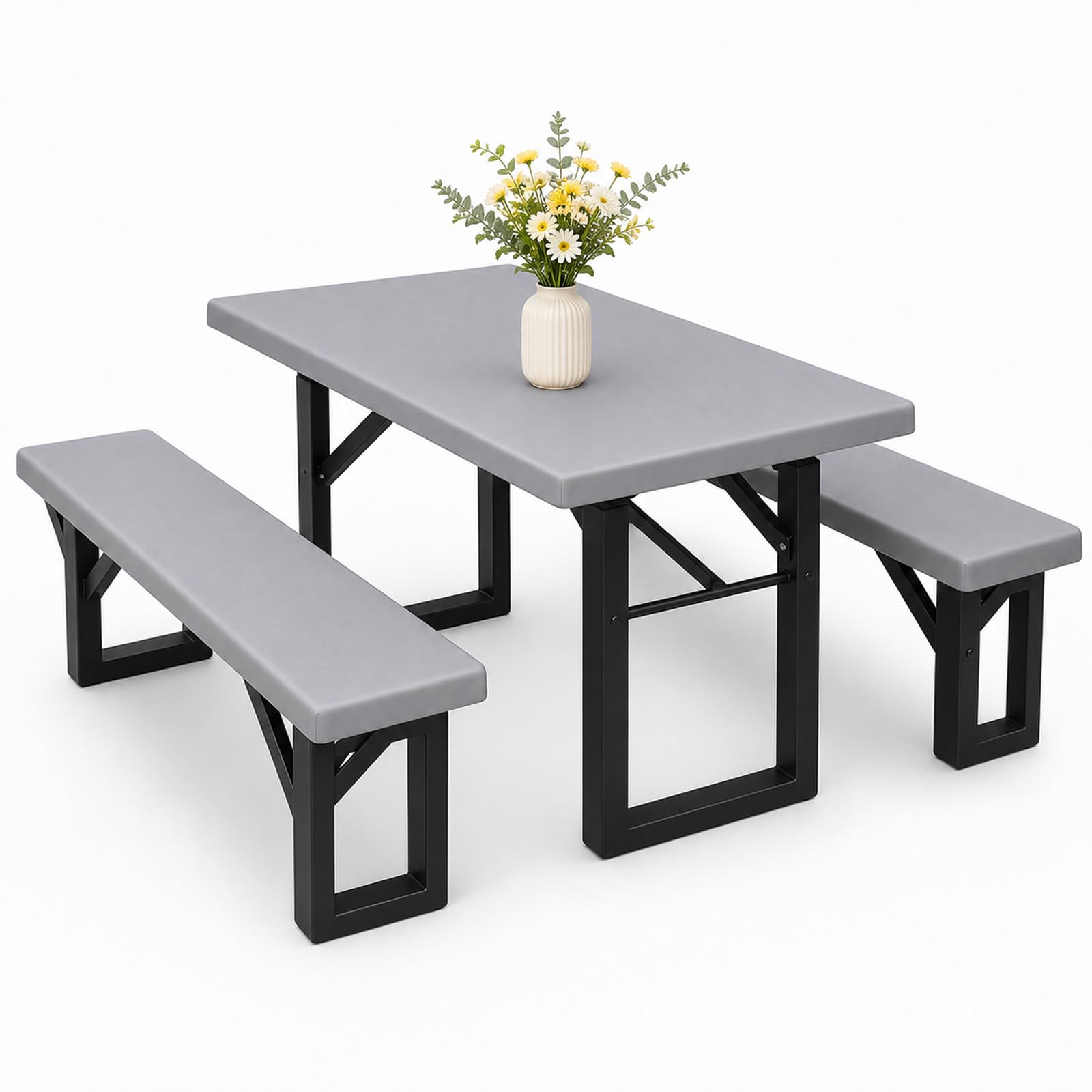 Zestaw 3 poduszek na ławkę do piwa, zestaw poduszek na taras 140 x 210 cm, trwała poduszka poliestrowa Namiot piwny 210d, komfortowa wyściełana poduszka na ławkę, pokrowiec na ławkę piwną, do ogrodu