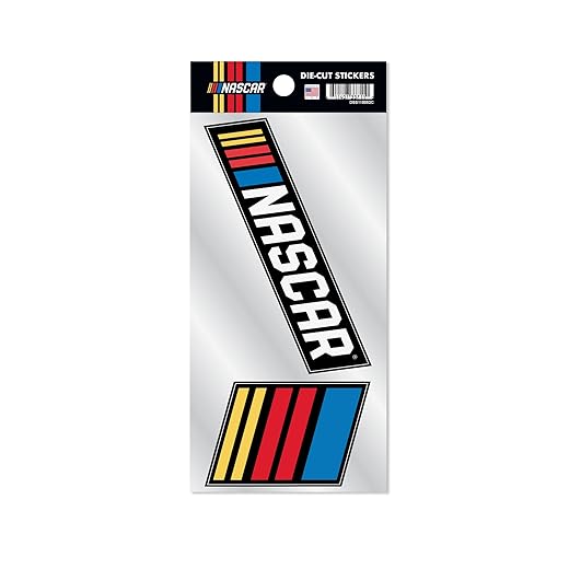 Rico industries nascar double up decal sticker with team phrase, 9" x 4