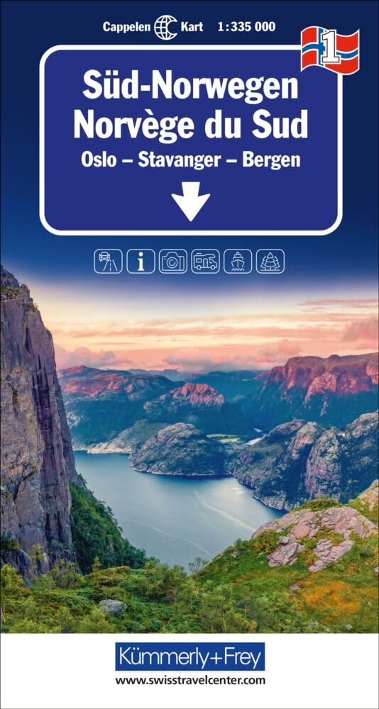 Norway South - Oslo/Stavanger/Bergen (1): Mit Oslo, Stavanger und Bergen. Inkl. Ortsverzeichnis und Reiseinformationen (Regional maps - Norway)