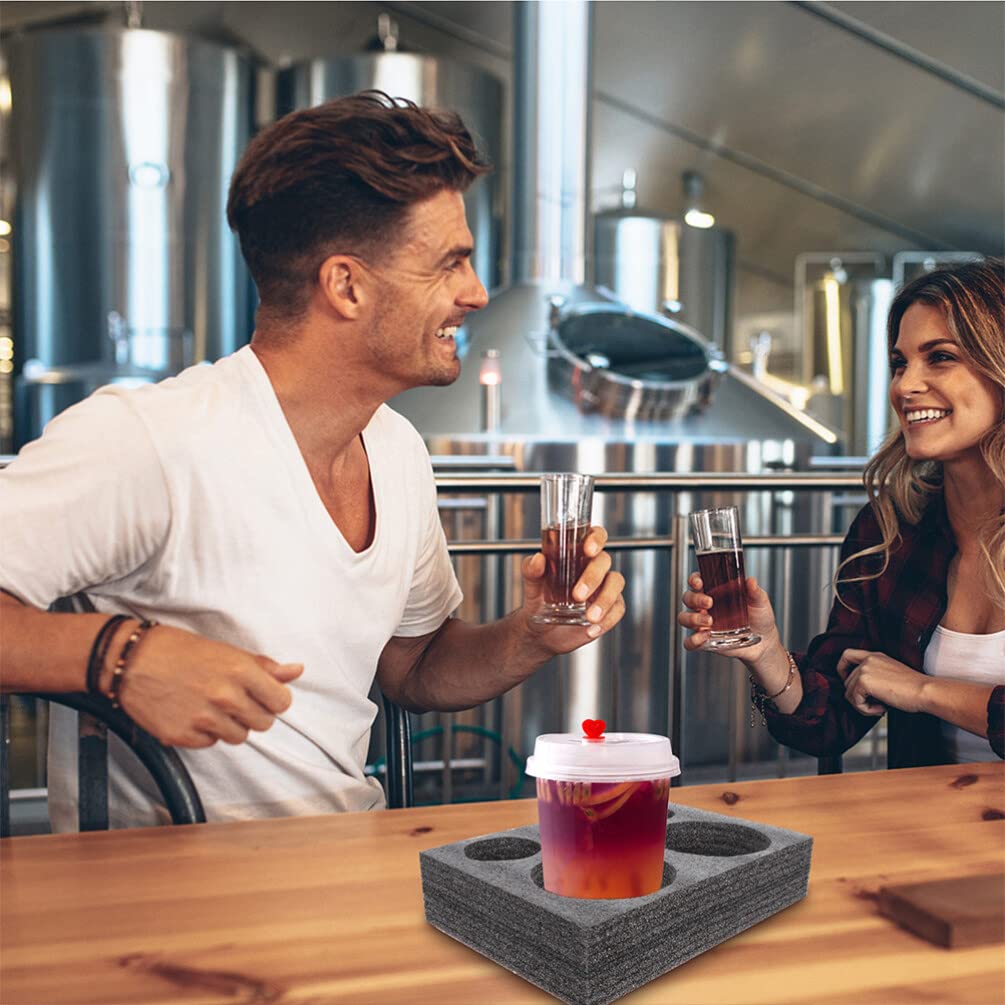 Luxshiny 2 Pcs Cup Fixing Holders Milk Tea Packing Tray Portable Drink Carrier for