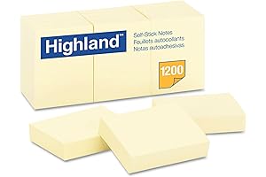Highland 1.5 x 2 Sticky Notes, Perfect for Jotting Down Notes and Reminders
