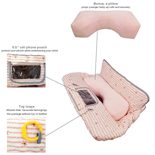 Miniatura 5 de Funda para carrito de compras para bebéniño pequeño, funda para silla alta 2 en 1, fácil de colocar y quitar, con soporte para teléfono celular,