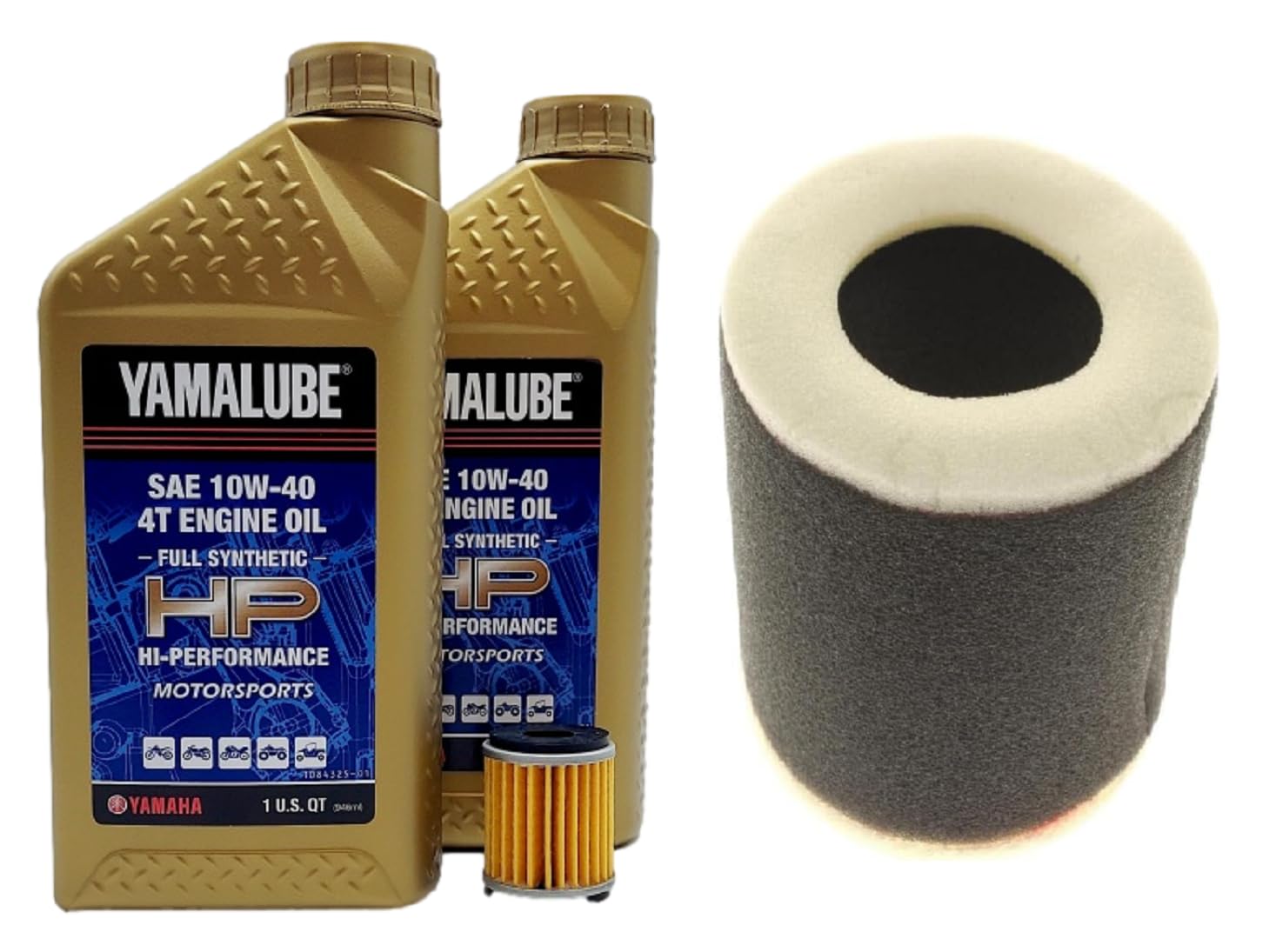 Yamaha YFZ450R (2009-2023) Oil and Air Filter Change Kit, #5D3-13440-09-00, (2) #LUB-10W40-FS-12, #5TG-14451-01-00