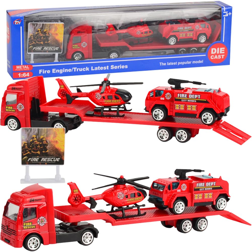 Juguete Camión De Transporte Coche De Juguete Transporte Truck Camión Juguete Juguetes Niños Educativos 2 Mini Metal Coche Cumpleaños De Navidad Regalos para Niños 2 3 4 5 6 Años(D)