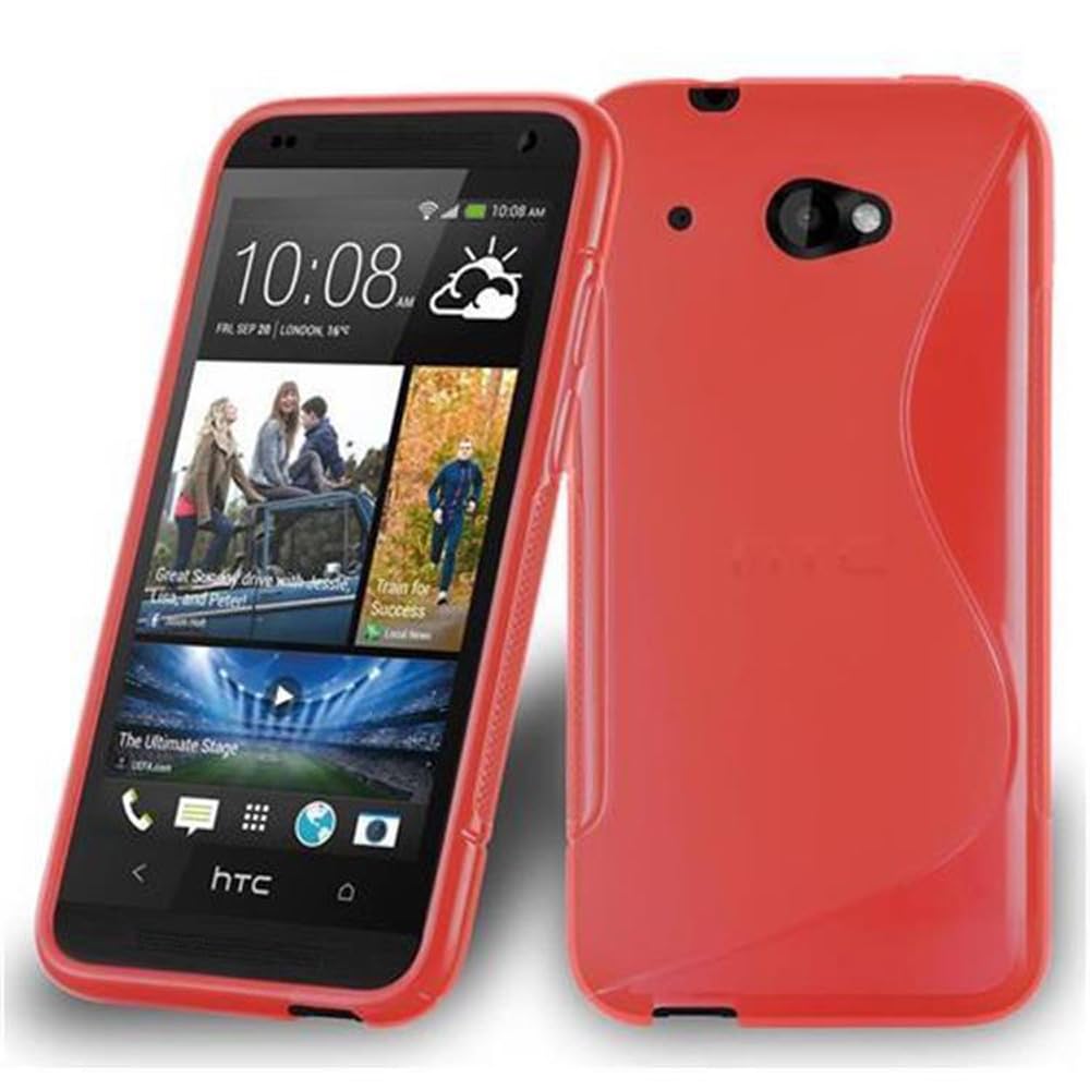 Cadorabo Custodia Per HTC Desire 820 – Cover In Silicone TPU Morbido – Colore Rosso Metallizzato – Ultra Sottile E Antiurto