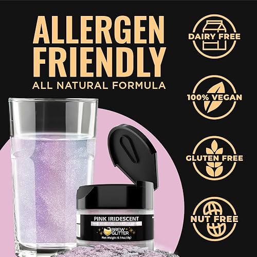 Miniatura 56 de Brew Glitter - Purpurina comestible para bebidas, cócteles, cerveza, adornar bebidas Certificado Kosher y Halal 100% comestible y de grado Azul