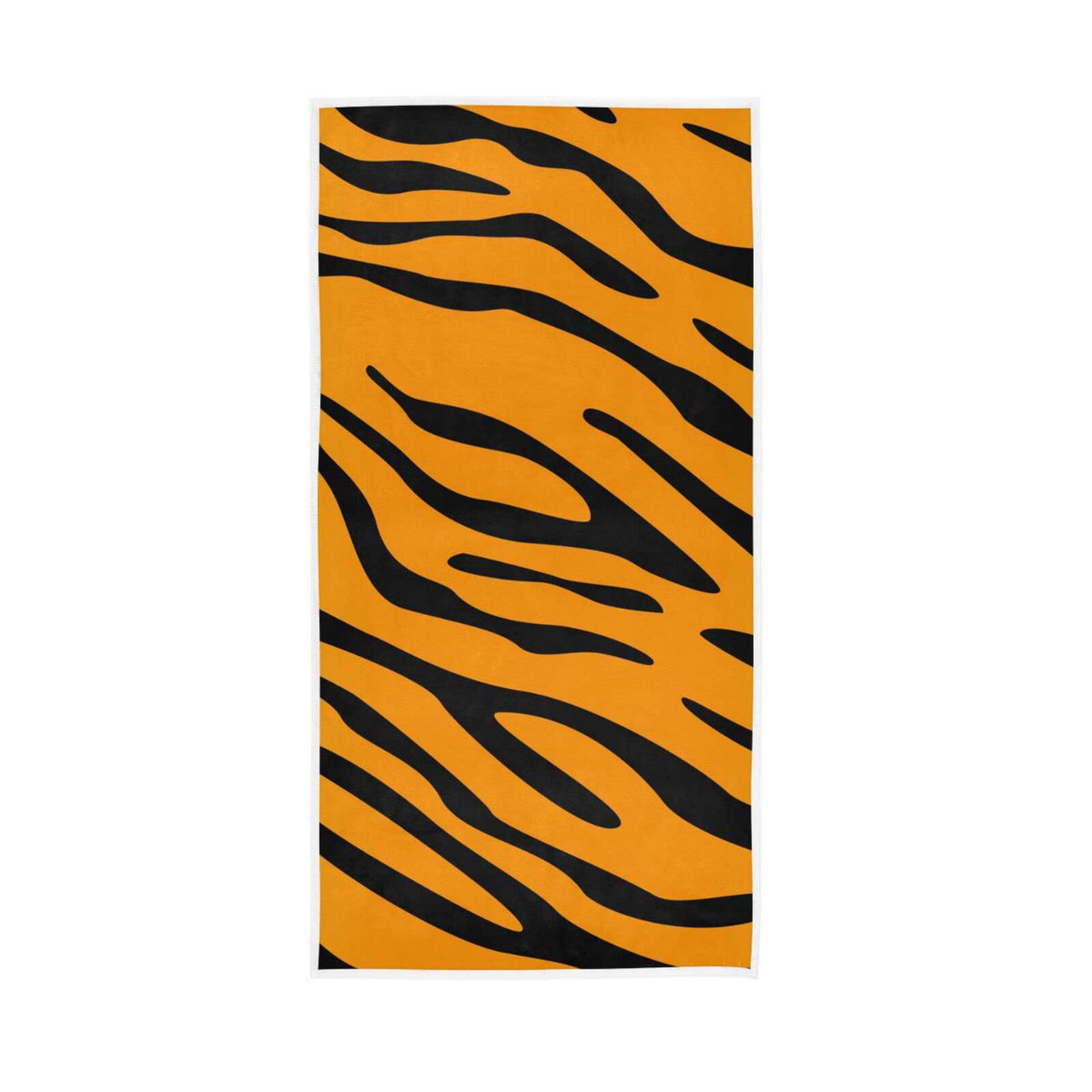 LSRCPD Hand Towels Animal Tiger Skin Print Decor Fingertip Soft Face Towel Absorbent Bathroom Kitchen Towels