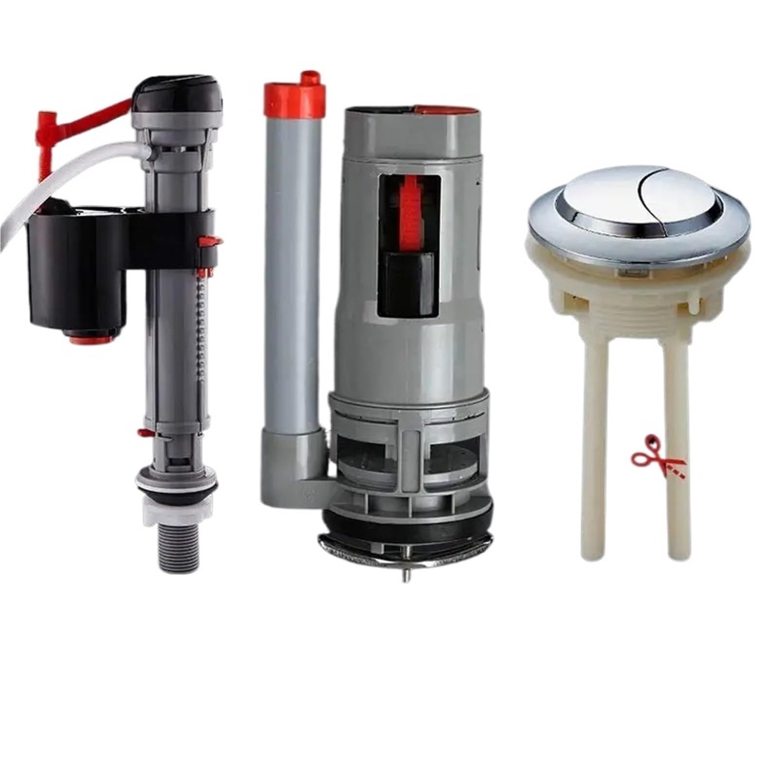 XPJYUA Toilet Drain Valve 20CM To 28CM Toilets Filling Valves Water Tank Repair Fittings Kit Original Cistern Dual Flush Valve with Push Button(20cm)