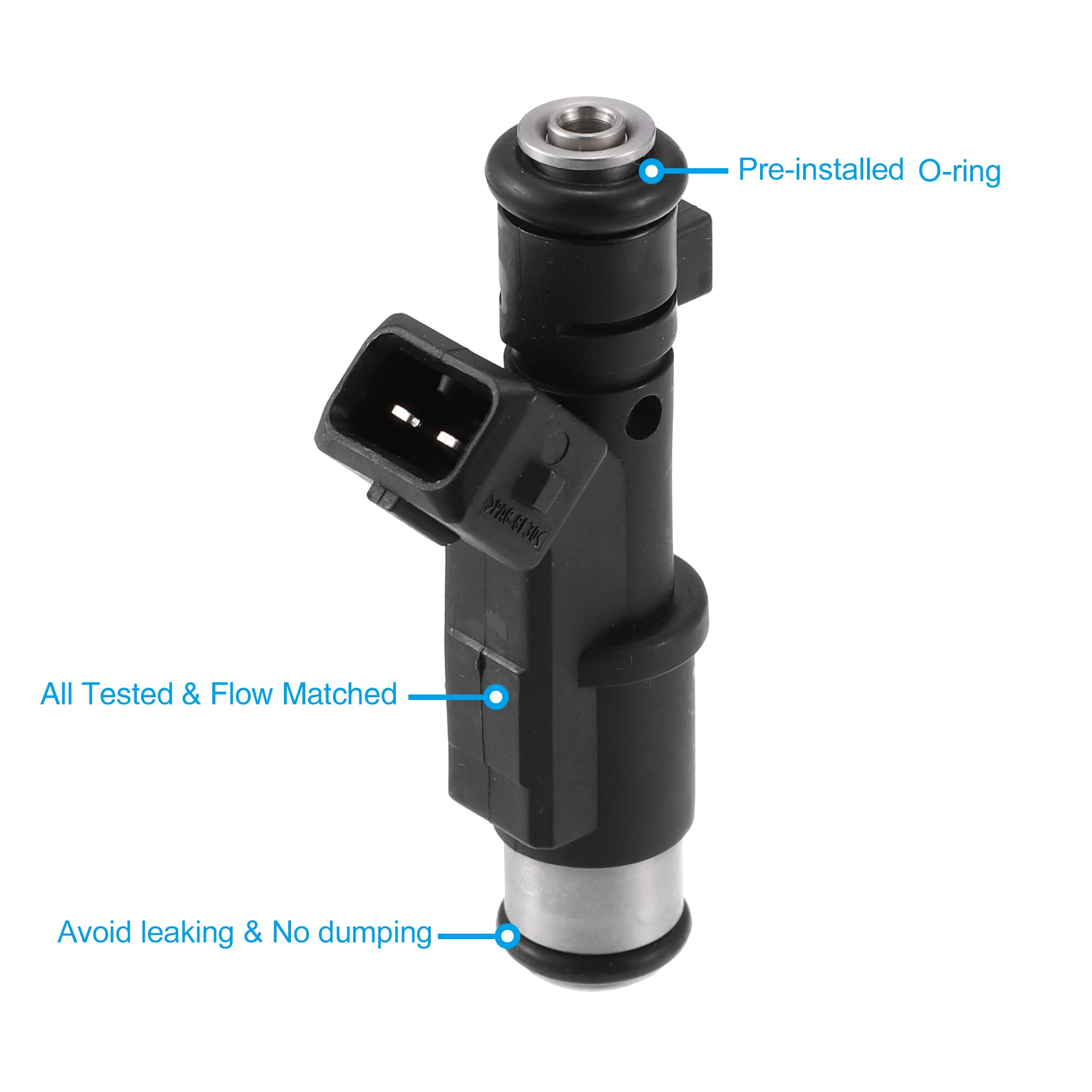 X AUTOHAUX 4pcs Injecteur De Carburant Pour Peugeot 206 206cc | Noir, Argenté, Métal, Plastique, 7.2X2.7X1.9Cm, 12V, OE:01F003A, Pour Citroen C4, C5, C8, Synergie, Xsara, Pour Fiat Scudo