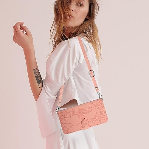 Miniatura 6 de XYX Wallet Case Compatible with Xiaomi 12S Ultra, Emboss Butterfly Flower PU Leather Flip Protective Case with Adjustable Shoulder Strap for Xiaomi