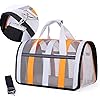 Bolsa de transporte para animais de estimação, caixa de transporte para cães e gatos, caixa de transporte dobrável para animais de estimação, bolsa para viagens de avião(46 x 29 x 26 cm, cor laranja)