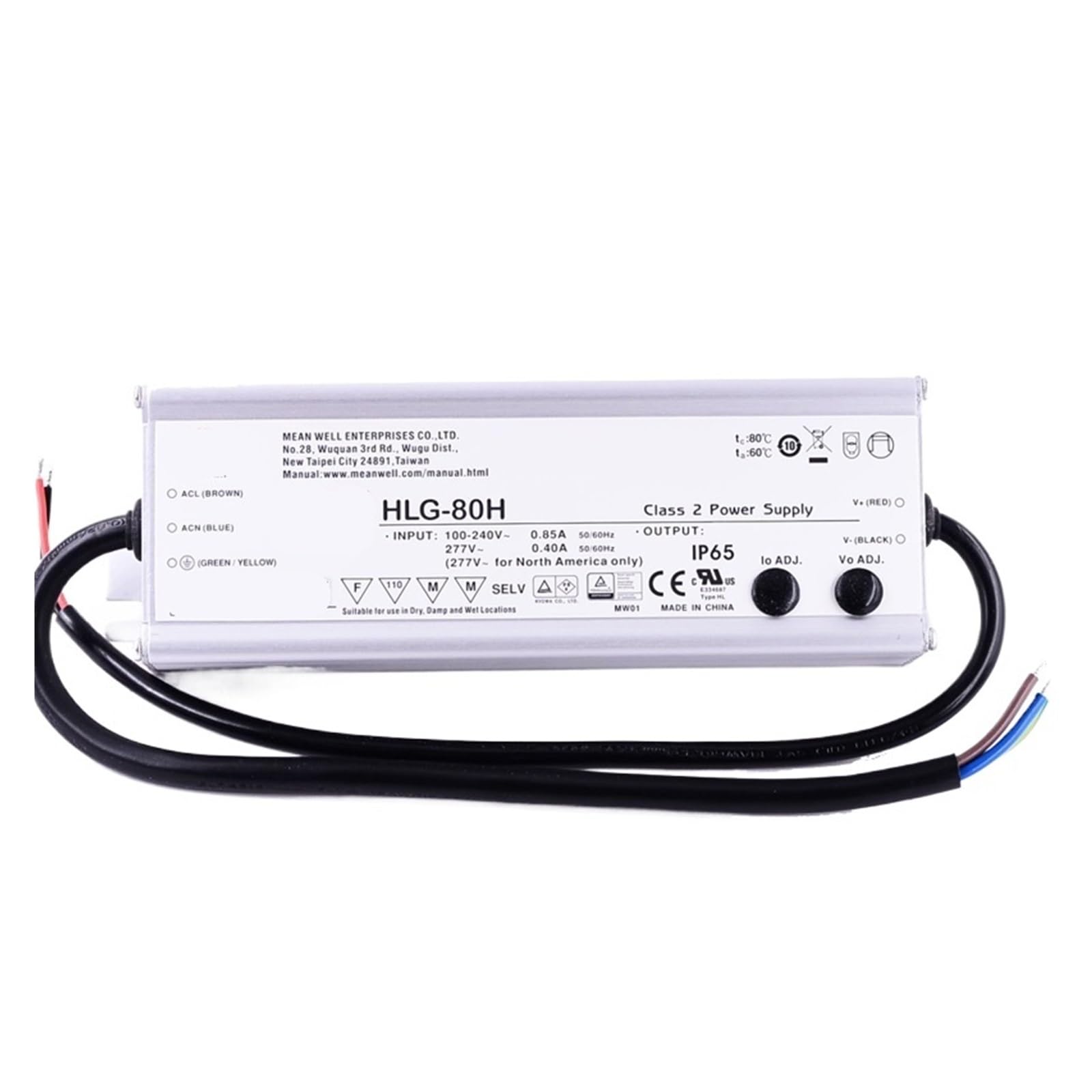 Pilote LED HLG-80H-42A 80 W tension constante haute baie