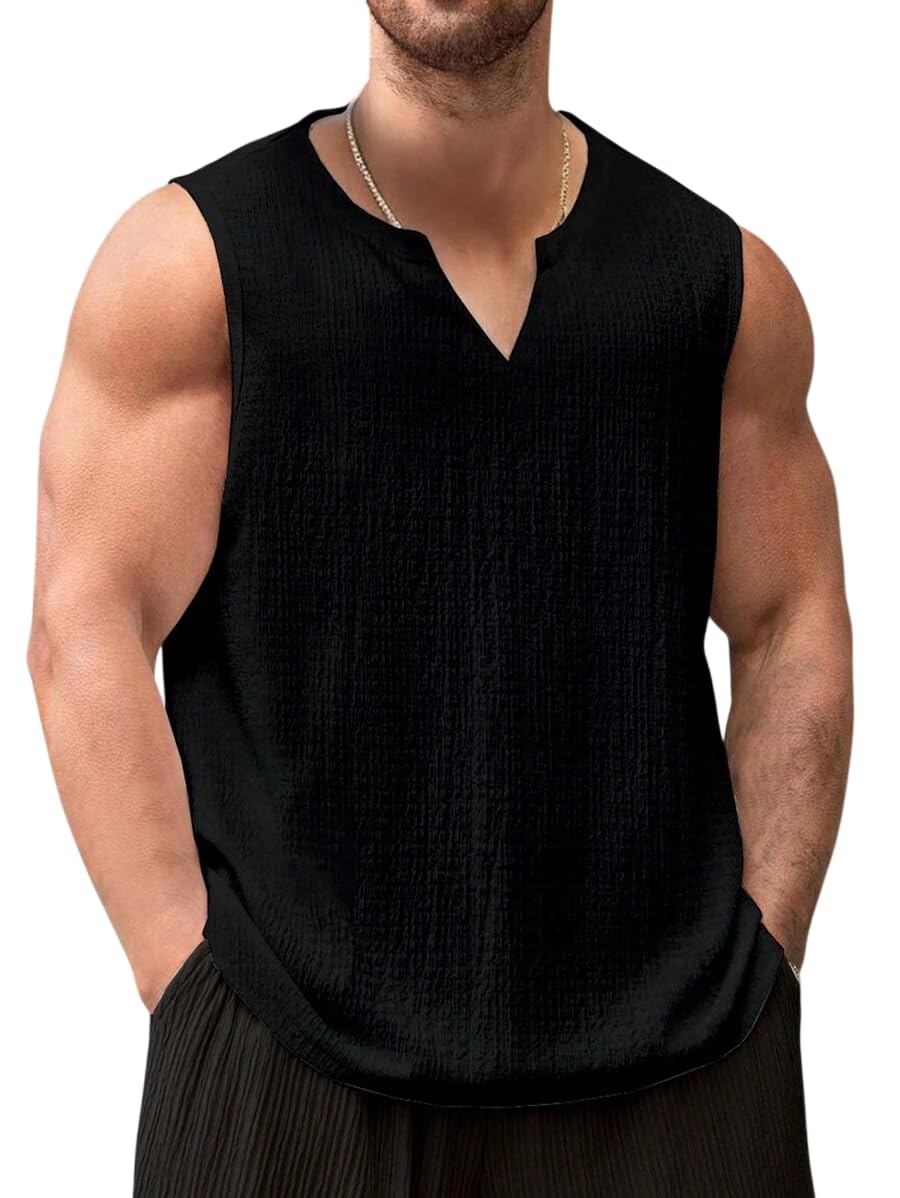 rodzen Men's Polycotton Oversized Sleeveless Tshirt-picture-17