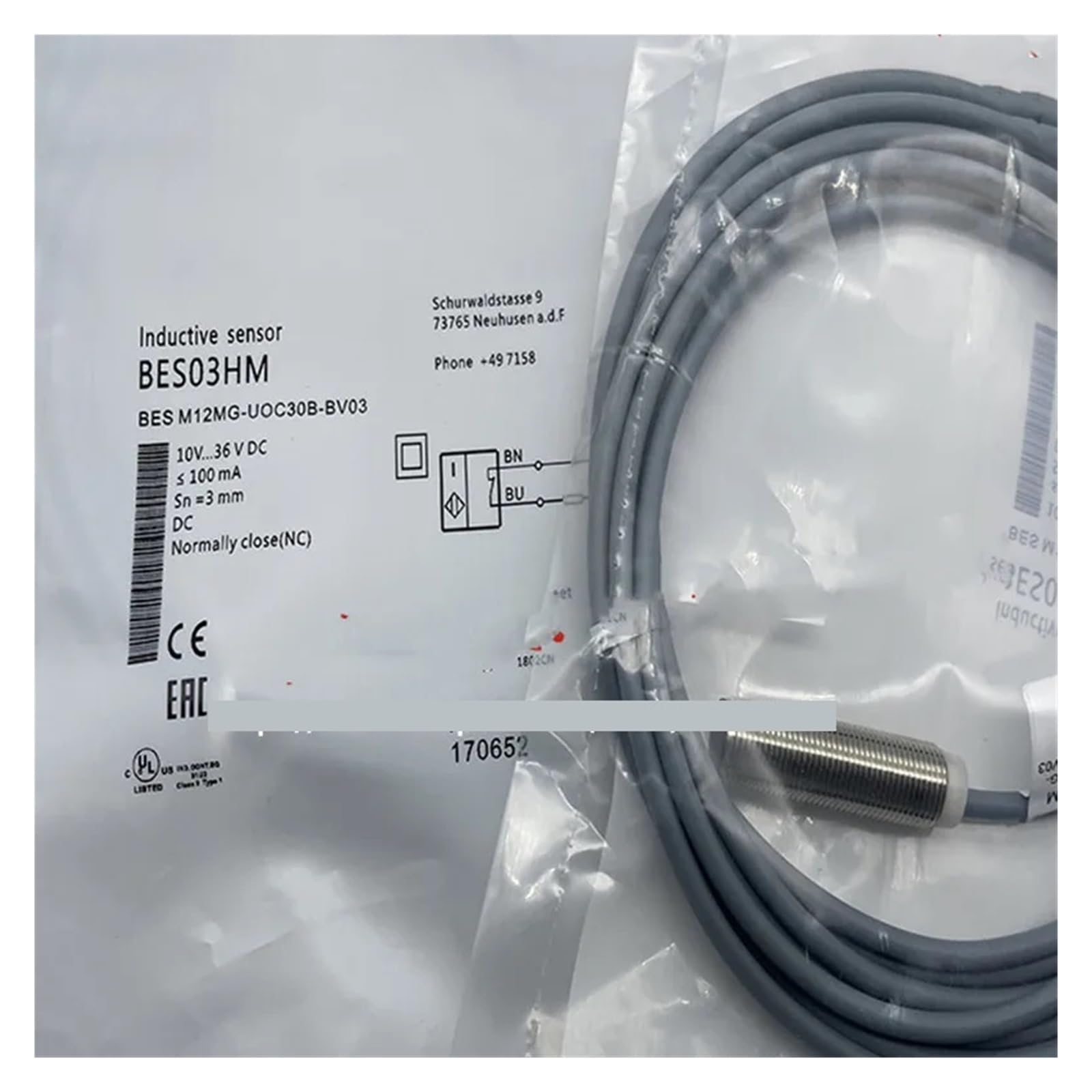 NACODLUL 2Pcs Proximity Sensor M12MG-UOC30B-BV05 M12MG-UOC30B-BV02 M12MG-UOC30B-BV03(M12MG-UOC30B-BV03)