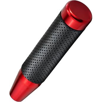 Lunsom PU Shift Knob Metal Gear Shift Knob General Auto Manual Car Red