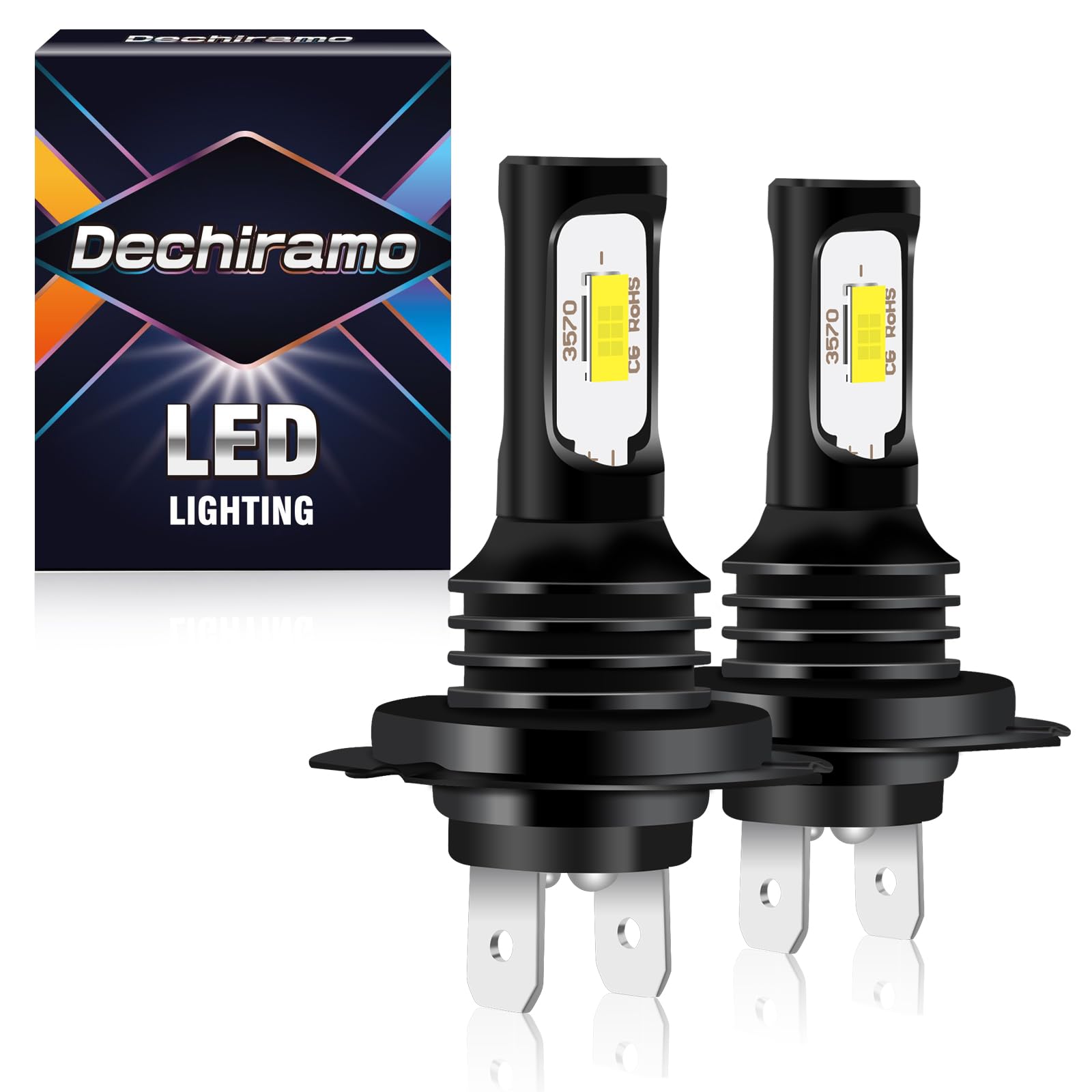Dechiramo Compatible for Ram ProMaster 1500 2500 3500 High beam or Low beam(2014-2023),10000LM 6500K Cool White, Plug and Play,Car decoration bulb(Pack of 2)