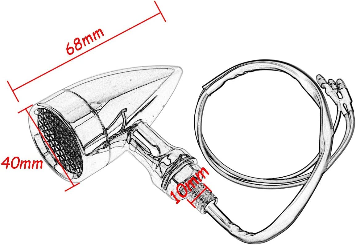 Harley Davidson Clignotants Moto HDBUBALUS LED - 10mm Noir Pour Harley Cruiser Chopper Clignotants 10mm HDBUBALUS