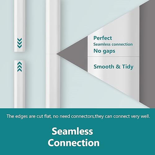 Miniatura 7 de Kit de canaleta para ocultar cables, 68 pulgadas (4 x L17 pulgadas) ocultadores de cables para TV en la pared, canal de cubierta de cable pintable,