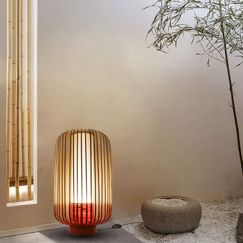 Lampa Stołowa Do Salonu Bambusowe Tkanie Łączenie Kolorowe Lampy Stołowe Lampka Nocna Do Sypialni Salon Stolik Do Czytania Biurko Lampka Nocna(35 * 60cm)