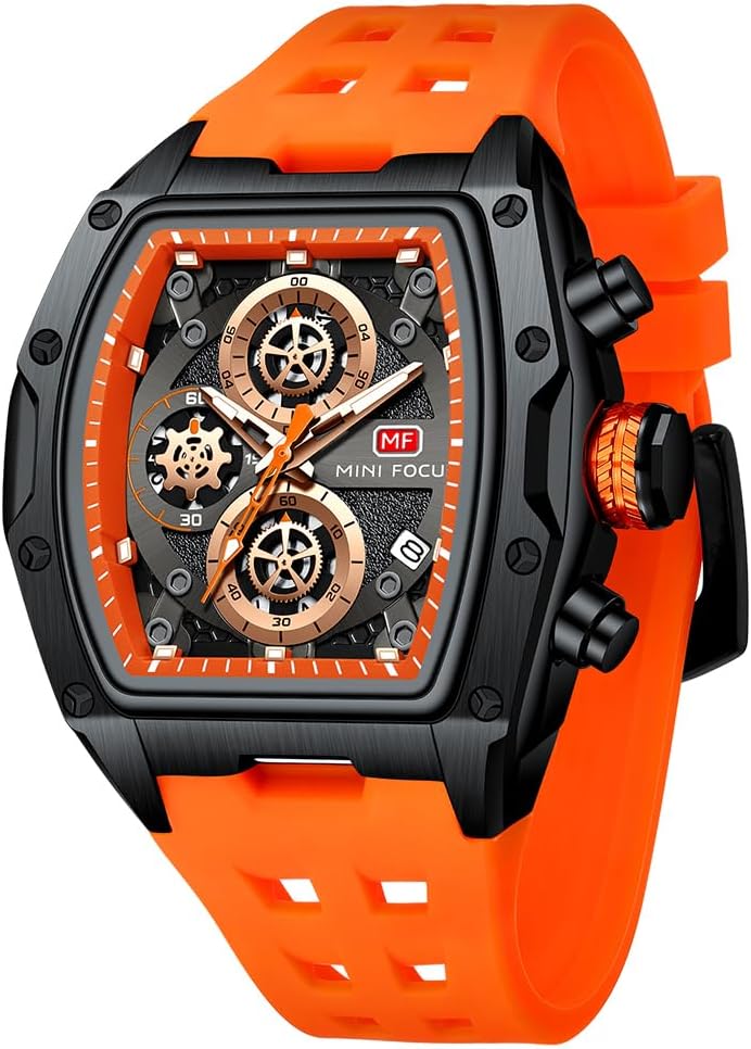 Watch Wristwatch for Men Fashion Casual Cool Big Dial Watch Luminous Waterproof Sport Analog Quartz Business Mens Watches Silicon Strap Dress Watch