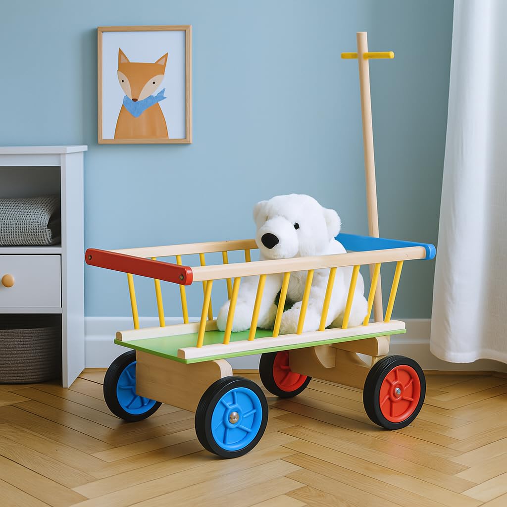 Handwagen Kinder Leiterwagen Holz - Kinder lieben kunterbunt