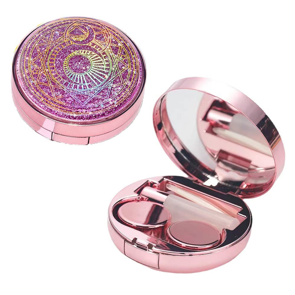 Colorful Glitter Contact Lens Case 5 in 1 Portable Quicksand Contact Lens Vision Care Container Kit with Mirror