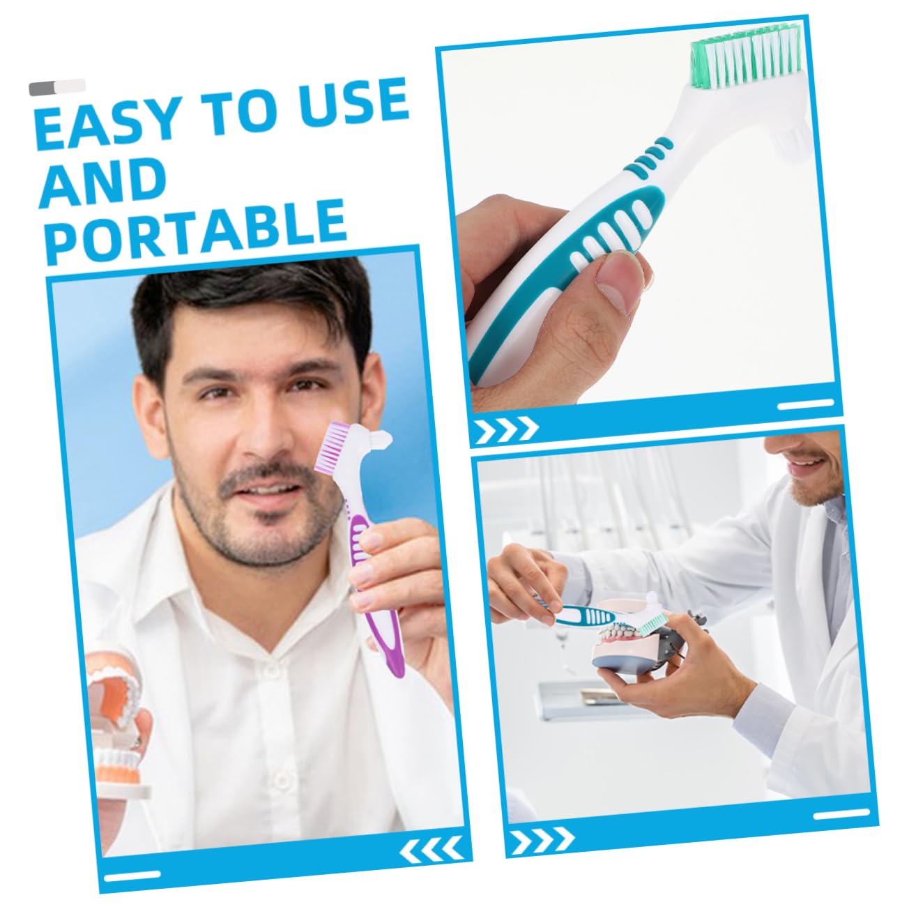 BESTYASH 4 Set Spazzola Per La Pulizia Della Protesi Pulito Spazzolino Denti Setole Difficile Pp 4 Pezzi*4