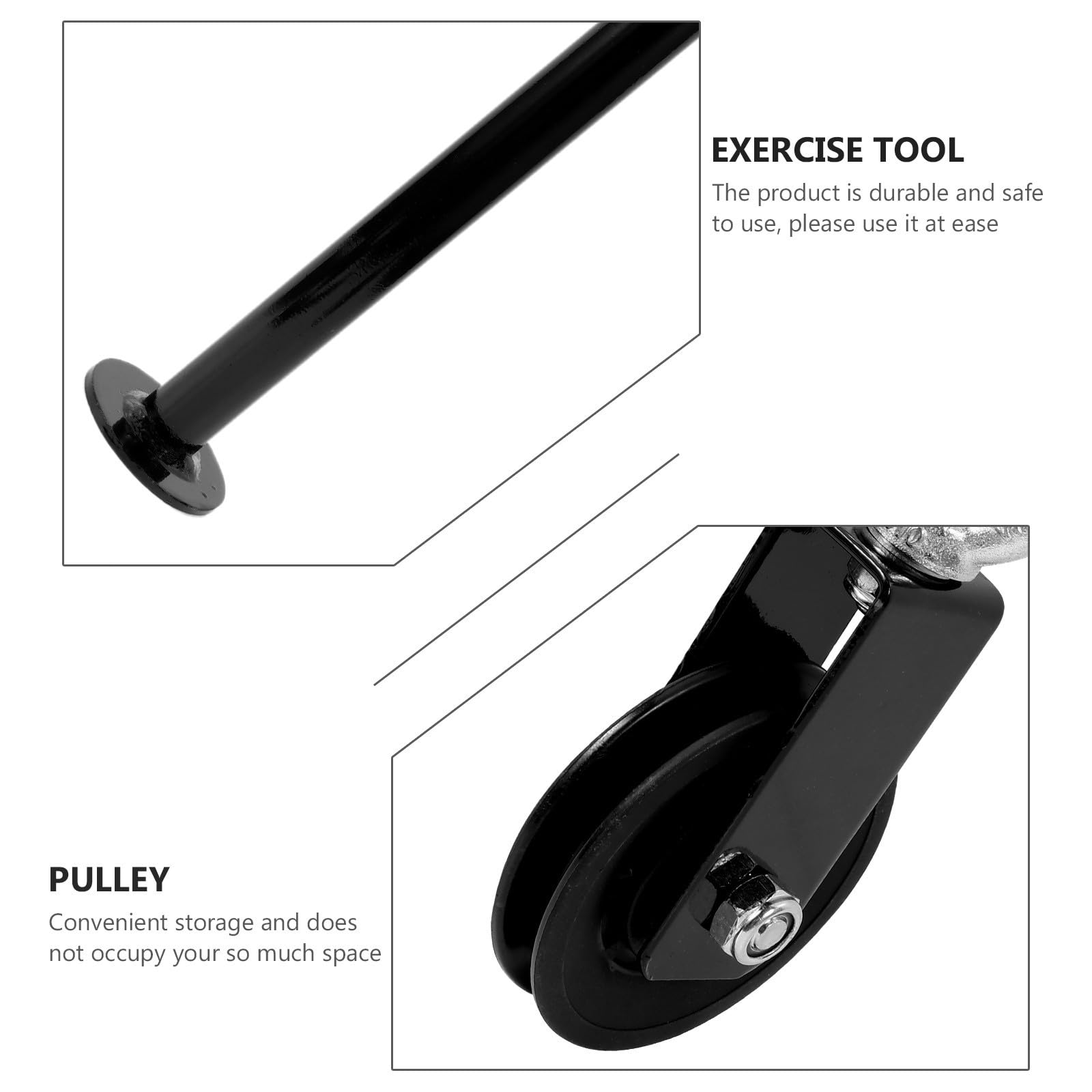 Cabilock Sistema de Polea para Gimnasio en Casa, Kit Metálico Negro