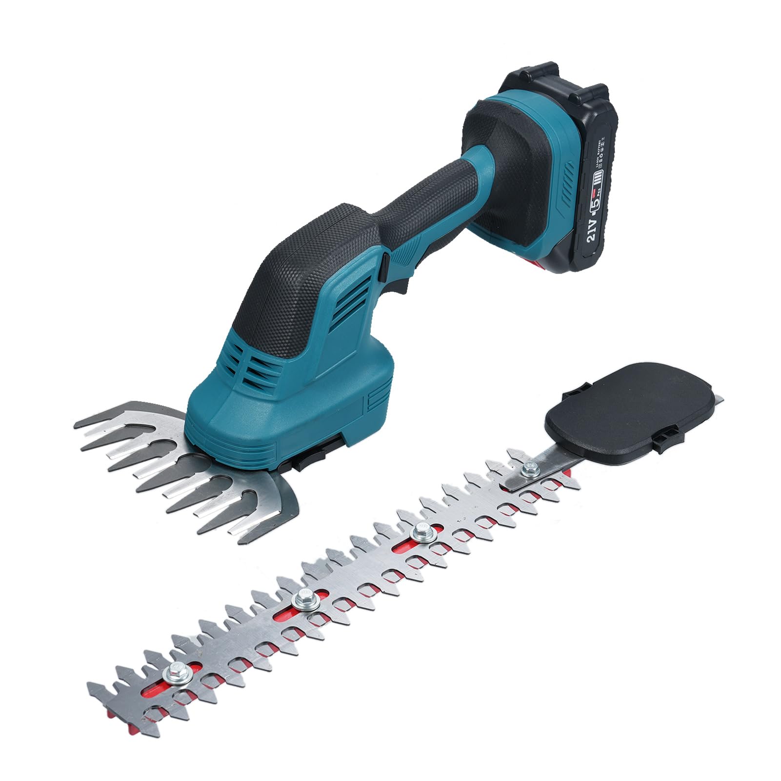 Cisaille à Gazon et Coupe-arbustes 2 en 1 Taille-haie électrique portatif 21 V et Coupe-Herbe Coupe-arbustes et Coupe-Herbe pour pelouse de Jardin avec 2 Batteries et Chargeur 2,0 (EU Plug & 1