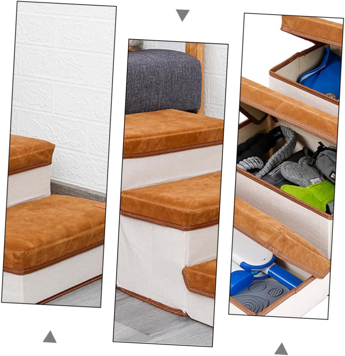 Foldable Pet Stair Ladder Non-Slip Brown Ramp for Small Dogs and Cats Indoor Climbing Steps for Pet Activity and Mobility