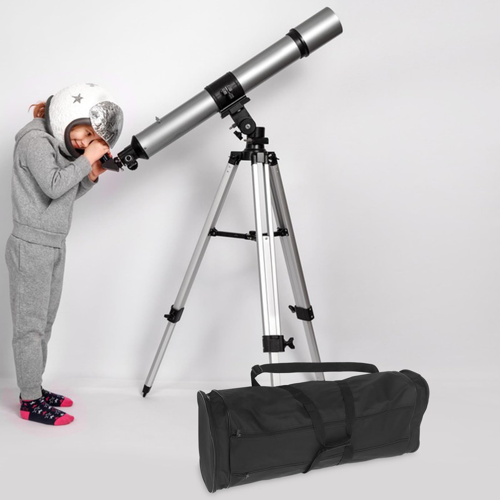 Zaino Telescopio in Nailon Nero, Comodo e Facile da Aprire, Borsa Porta Telescopio per Uso Outdoor Design Semplice alla Moda
