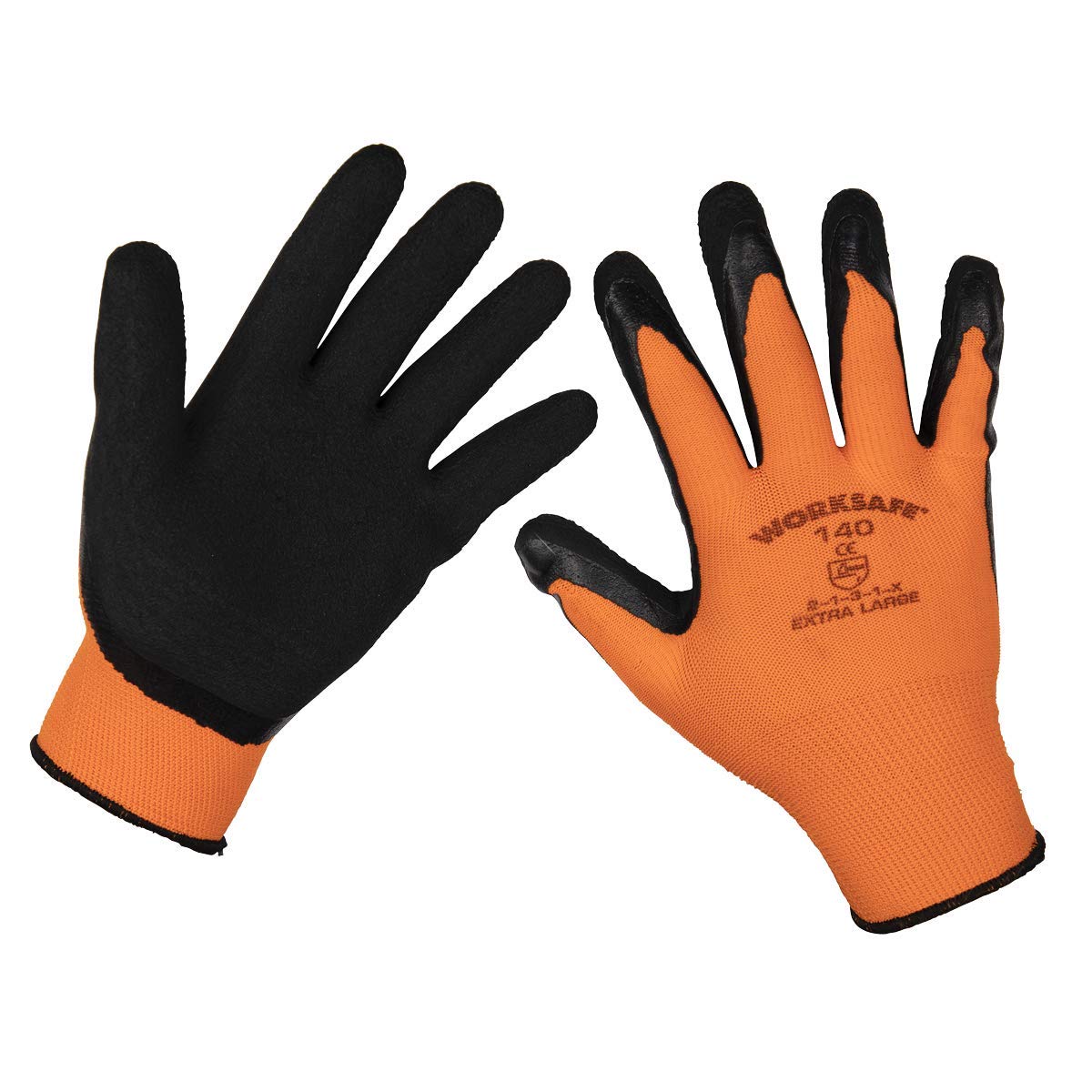 Sealey Foam Latex Grippa Gloves Lightweight Design (X-Large) - Pair 9140XL