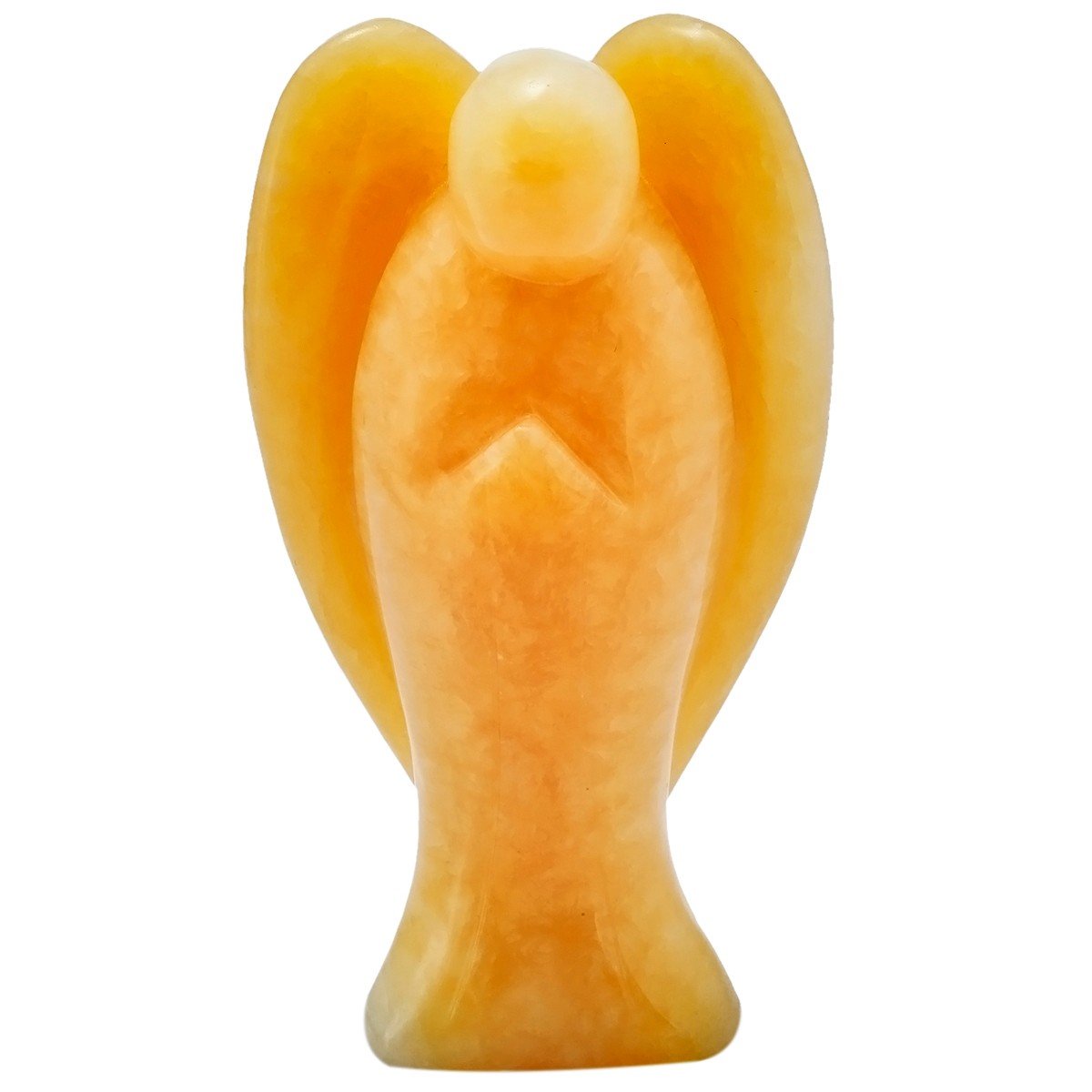 Ange gardien statuette haut de gamme en véritable jade jaune sculpté