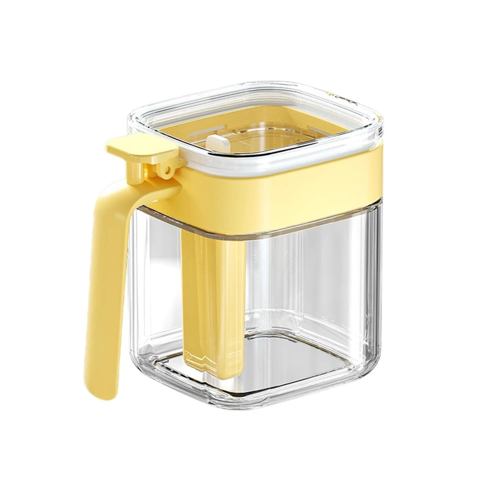 HYFEUOKF Glass Seasoning Jar With Spoon Sugar Bowl Salt Shaker Pepper Spices Container Kitchen Tools Supplies Storage Spice Boxes(Yellow)