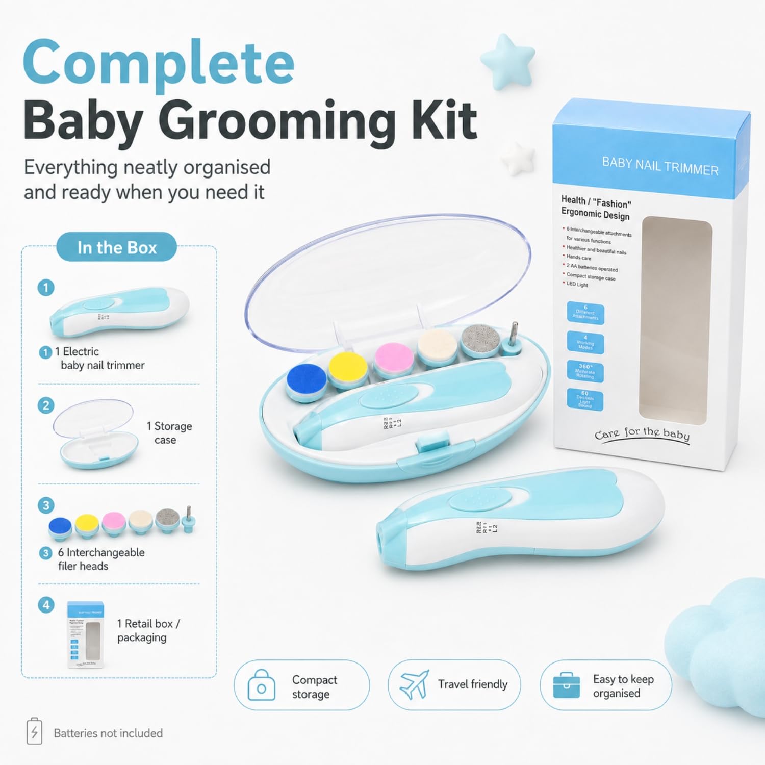 Toy Imagine Electric Baby Nail Trimmer with LED Light Multi Colour — Amazon image 8