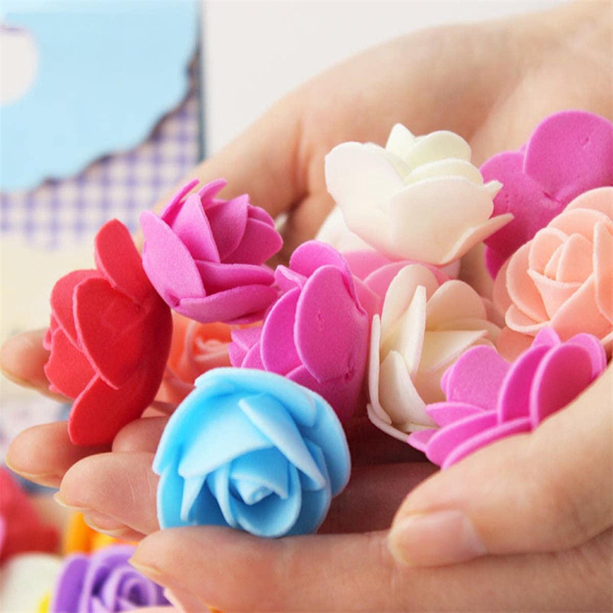 200 Rose Artificiali In Schiuma PE Per Decorazioni Fai Da Te - Teste Di Fiore Da 3,5 Cm, Assortite Per Matrimoni, Centrotavola E Bomboniere