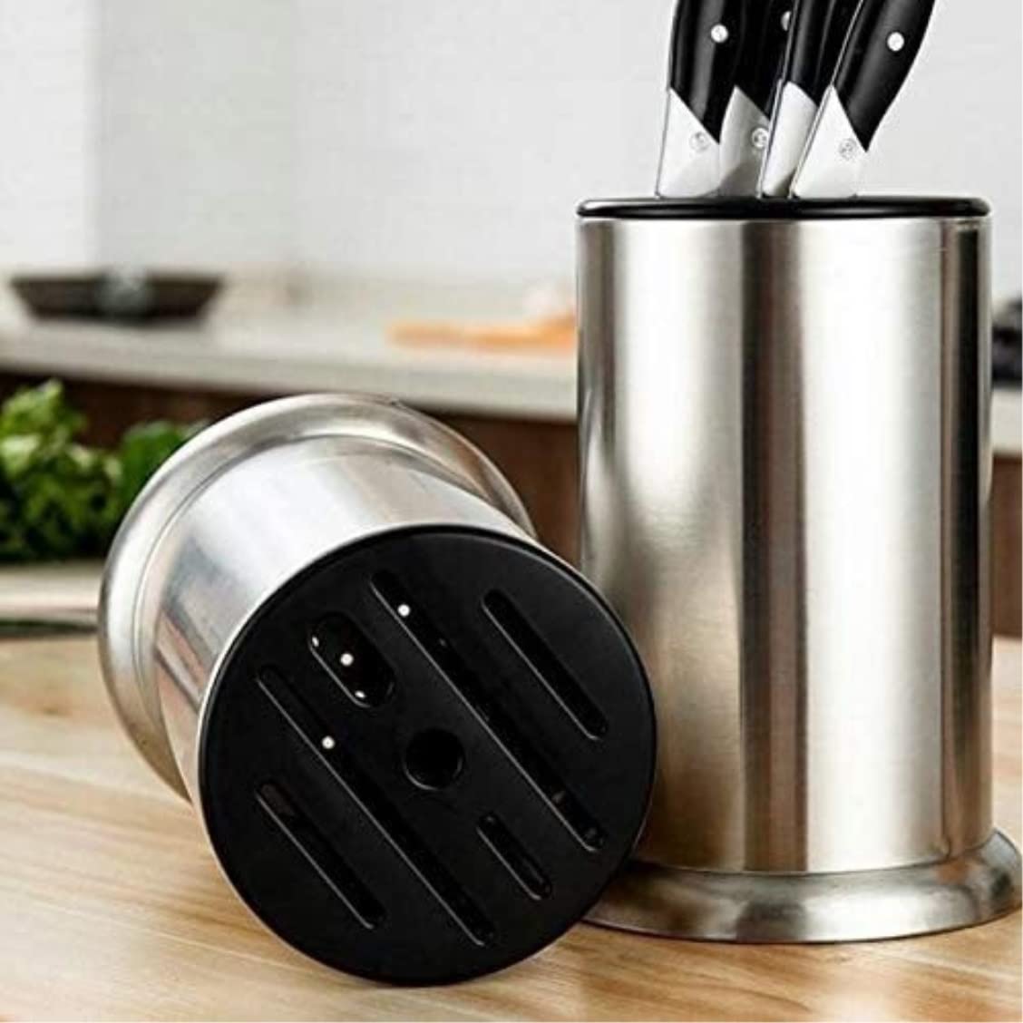 Portacuchillos Portacuchillos De Acero Inoxidable Estante Almacenamiento Cuchillos Cocina Creativo Organizador Insertado Organizador(Black)