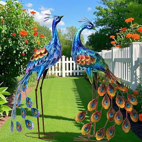 Kircust Peacock Decor Garden Statue and Sculpture Cover