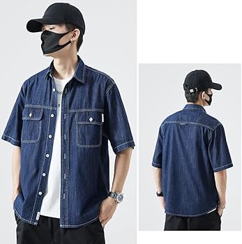 TWS デニムシャツ トレカ付　Mサイズ Amazon.co.jp: [D.IIZOO] メンズ デニムジャケット 半袖 デニムシャツ